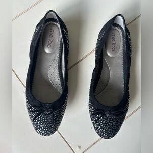 Me Too Black Flats with Rhinestone Embellishments